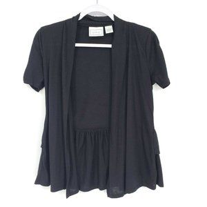 cg.l.cg Womens Open Front Black Flared Hem Blouse